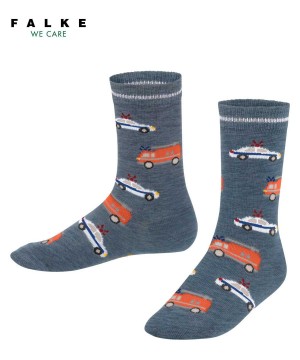 Falke Police and Fire Cars Socks Sokken Kinderen Blauw | LYVHPQ-846