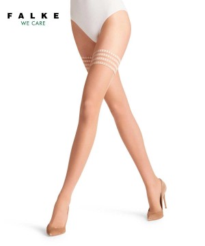Falke Pure Matt 20 DEN Stay-ups Thigh Highs Dames Beige | GIHOTN-518