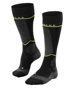 Falke SK Compression Wool Skiing Knee-high Socks Sokken Heren Zwart | JKRDGH-462