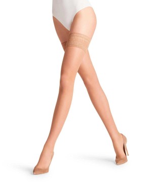 Falke Seidenglatt 15 DEN Stay-ups Thigh Highs Dames Beige | LUKSXQ-830