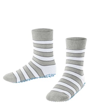 Falke Simple Stripes House socks Sokken Kinderen Grijs | PNAOZB-067