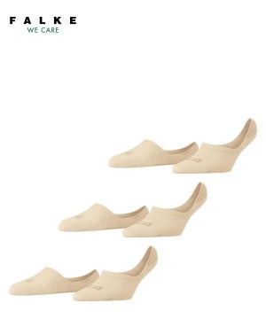 Falke Step 3-Pack Invisibles No Show Socks Dames Beige | AIUCWZ-207