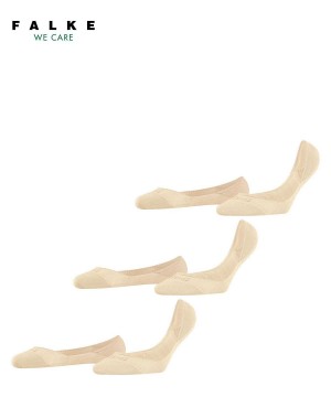 Falke Step 3-Pack Invisibles No Show Socks Dames Beige | LZEUKH-083