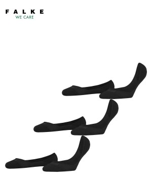 Falke Step 3-Pack Invisibles No Show Socks Dames Zwart | ONBULK-236