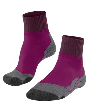 Falke TK2 Explore Short Trekking Short sock Sports Socks Dames Paars | QUCYZJ-432