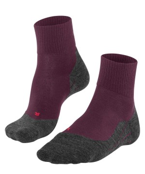 Falke TK5 Wander Wool Short Trekking Short sock Sports Socks Dames Rood | UZLRXI-867