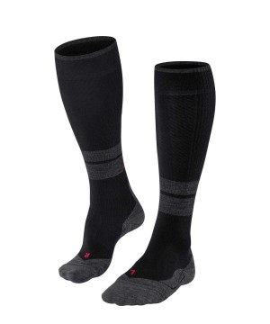 Falke TK Compression Energy Trekking Knee-high Socks Sokken Heren Zwart | PWVGOB-907
