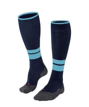 Falke TK Compression Energy Trekking Knee-high Socks Sokken Heren Blauw | LCMSEG-846