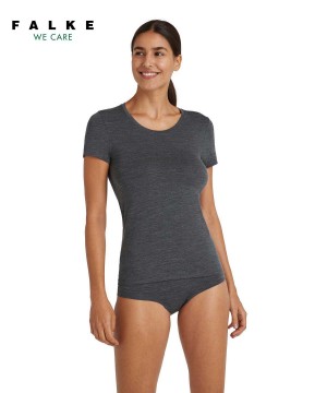 Falke T-Shirt Round-neck Daily ClimaWool Overhemd Dames Grijs | EKCHRL-564