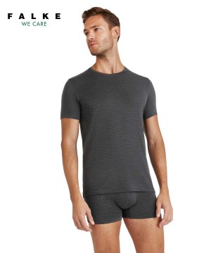 Falke T-Shirt Round-neck Daily ClimaWool Overhemd Met Korte Mouwen Heren Grijs | TJAVMP-371