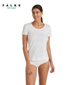 Falke T-Shirt Round-neck Daily Natural Overhemd Dames Wit | TZAGBE-076