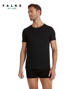 Falke T-Shirt Round-neck Daily Natural Overhemd Met Korte Mouwen Heren Zwart | JFATGV-270