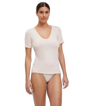 Falke T-Shirt V-neck Daily Climate Control Overhemd Dames Beige | DBMSXW-293