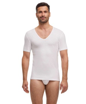 Falke T-Shirt V-neck Daily Climate Control Overhemd Met Korte Mouwen Heren Wit | LNPUEC-745