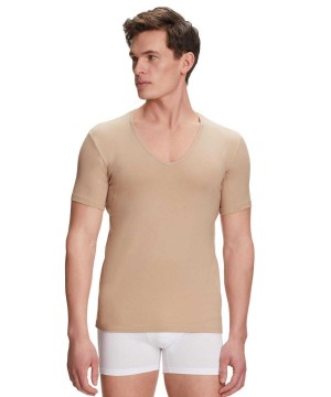 Falke T-Shirt V-neck Daily Climate Control Overhemd Met Korte Mouwen Heren Bruin | GWRLAU-924