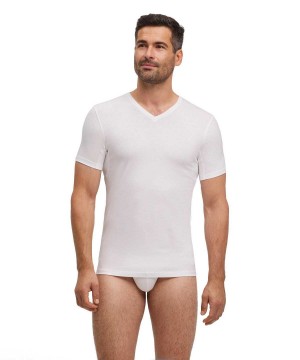 Falke T-Shirt V-neck Daily Climate Control Overhemd Met Korte Mouwen Heren Wit | MQZSVR-241
