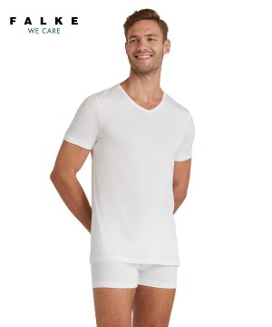 Falke T-Shirt V-neck Daily Natural Overhemd Met Korte Mouwen Heren Wit | VMLJPW-359