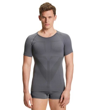 Falke T-Shirt Warm Overhemd Met Korte Mouwen Heren Zwart | IWTNRA-864