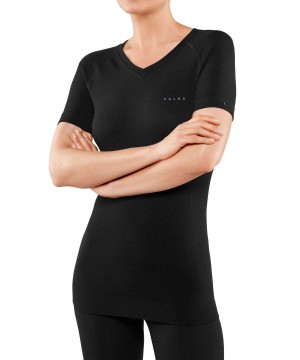 Falke T-Shirt Wool-Tech Light Overhemd Met Korte Mouwen Dames Zwart | UNDXMF-654