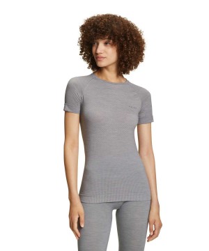 Falke T-Shirt Wool-Tech Light Overhemd Met Korte Mouwen Dames Grijs | NBDAOI-702