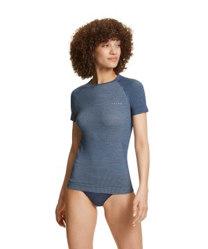 Falke T-Shirt Wool-Tech Light Overhemd Met Korte Mouwen Dames Blauw | LEMCSF-369