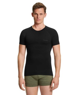 Falke T-Shirt Wool-Tech Light Overhemd Met Korte Mouwen Heren Zwart | YCHRLD-063