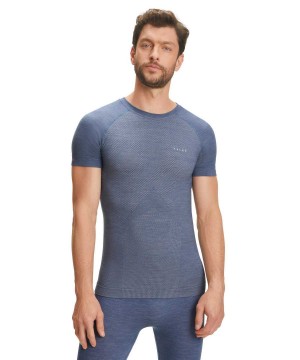Falke T-Shirt Wool-Tech Light Overhemd Met Korte Mouwen Heren Blauw | ZQUTYB-541