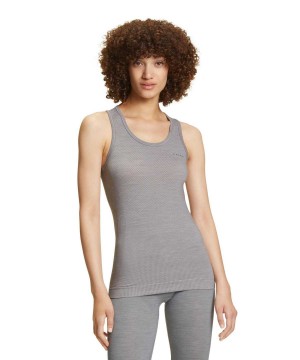 Falke Tanktop Wool-Tech Light Overhemd Met Korte Mouwen Dames Grijs | VYSPNR-024
