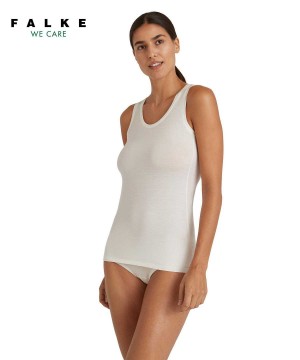 Falke Top Round-neck Daily ClimaWool Bras & Tops Dames Wit | WDCSGJ-029