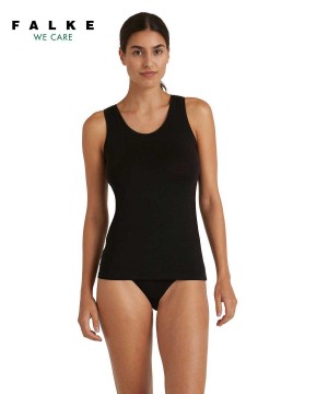 Falke Top Round-neck Daily ClimaWool Bras & Tops Dames Zwart | QOEFZC-216