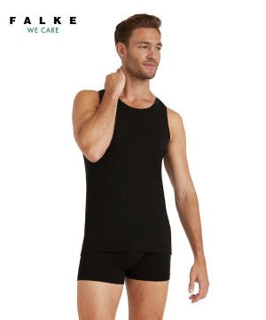 Falke Top Round-neck Daily ClimaWool Vest Heren Zwart | WGZIFH-273