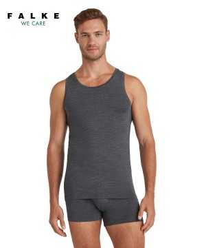 Falke Top Round-neck Daily ClimaWool Vest Heren Grijs | EYXJFI-125