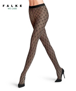 Falke Twisted Story 20 DEN Tights Tights Dames Zwart | HMRVUY-165